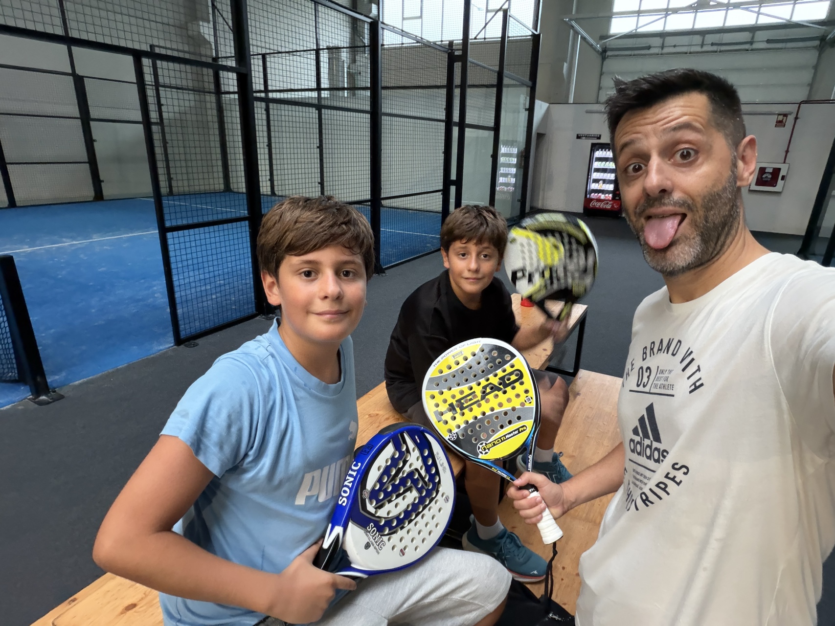 First padel match with the kids